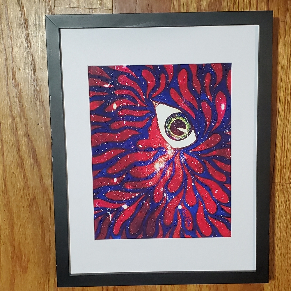 Unframed art print galaxy eye cry tears abstract